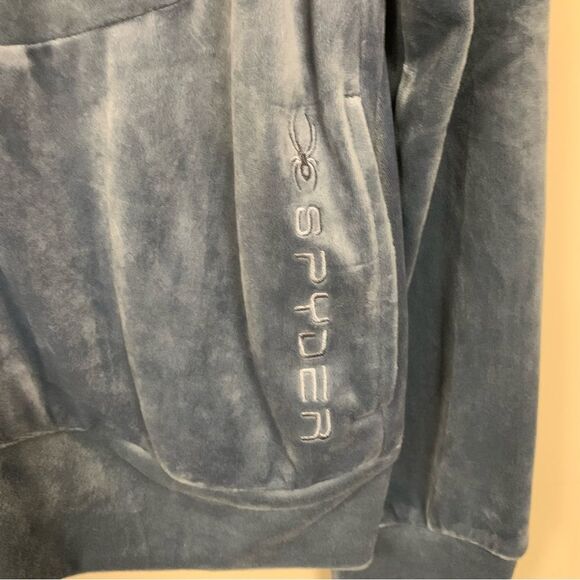 SPYDER Jacket Women's Large Full-Zip Fleece Velour Dark Cloud Long Sleeve Spring - Picture 4 of 7